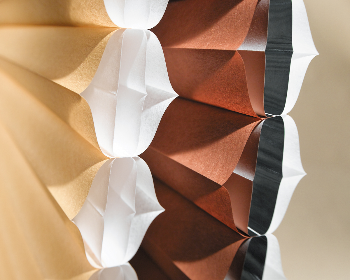 Interior view of honeycomb shades