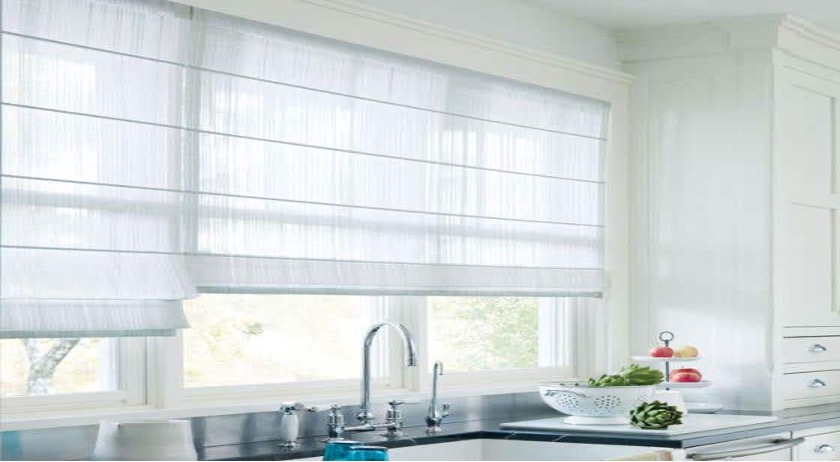 Roman Shades in kitchen 